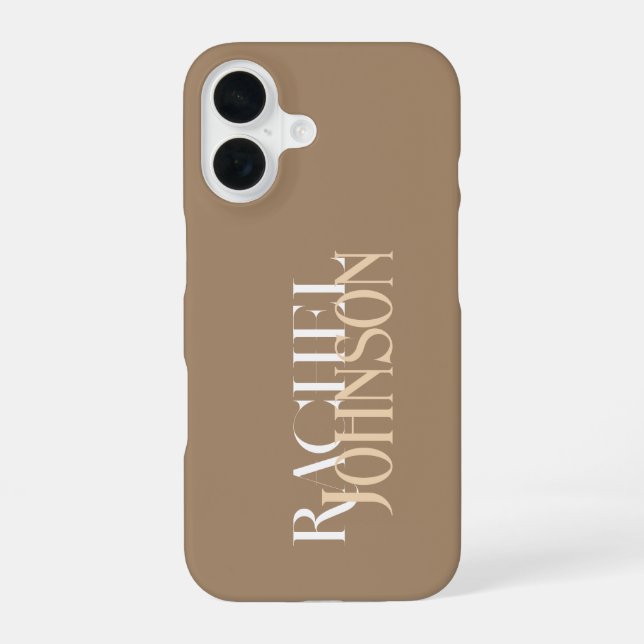 Personalised Names beige  iPhone 16 Case (Back)