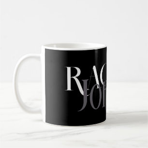 Personalised Names Black Grey Coffee Mug