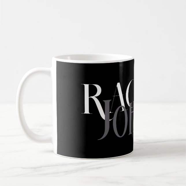 Personalised Names Black Grey  Coffee Mug (Left)