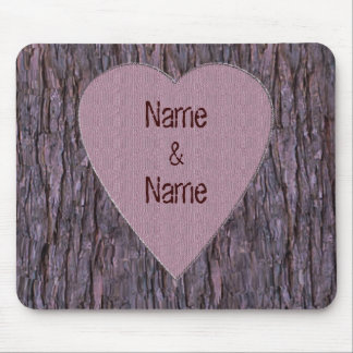 Personalised Names Carved In Tree Mouse Pad