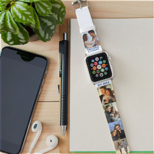 Personalised Names Date and 5 Photo Collage Apple Watch Band