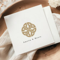 Personalised Names Irish Celtic Knot Gold Wedding