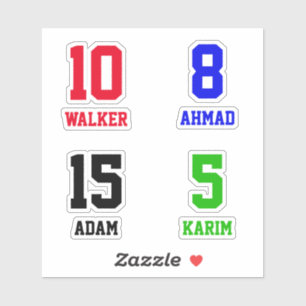 Personalised Names & Numbers, Helmet Stickers
