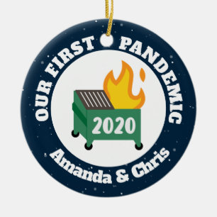Personalised names Our First Pandemic 2020 Ceramic Ornament