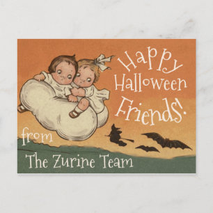 Personalised Names Postcard Vintage Cute Halloween