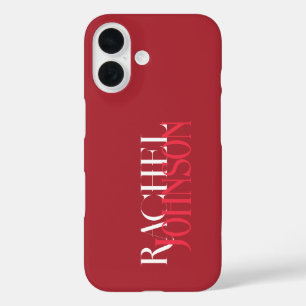Personalised Names Red Monochrome iPhone 16 Case