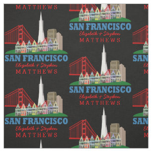 Personalised Names San Francisco Skyline Fabric
