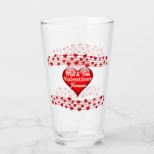 Personalised Names Valentines Forever Glass Cup