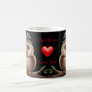 Personalised Names with Owl Love Play on Words Coffee Mug