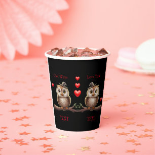 Personalised Names with Owl Love Play on Words Paper Cups