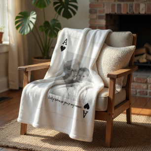 Personalised Nana Photo Playing Card Fleece Blanket