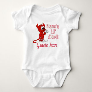 Personalised Nana's Lil Devil with Cute Devil Baby Bodysuit