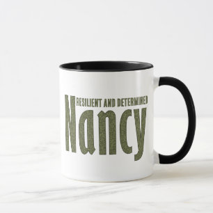 Personalised "Nancy" in Dark Army Green Camouflage Mug