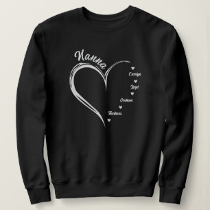 Personalised Nanna Sweatshirt, Nanna Heart Sweatshirt