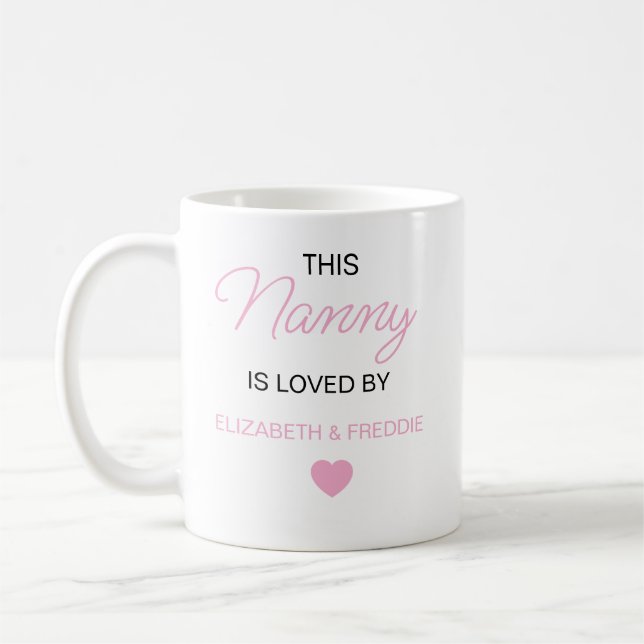 Personalised Nanny Mug, Nannie Nanna Gifts, Custom Coffee Mug (Left)