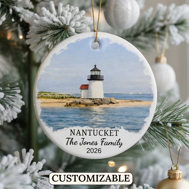 Personalised Nantucket Ornament, Massachusetts Ceramic Ornament (Creator Uploaded)