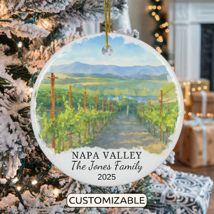Personalised Napa Valley Ornament, California Ceramic Ornament