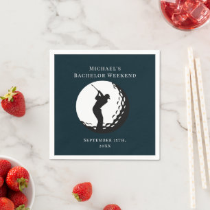 Personalised Napkin Bachelor Golf Weekend