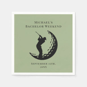 Personalised Napkin   Bachelor Golf Weekend