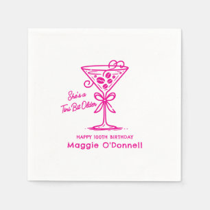 Personalised Napkins 100th Birthday Martini