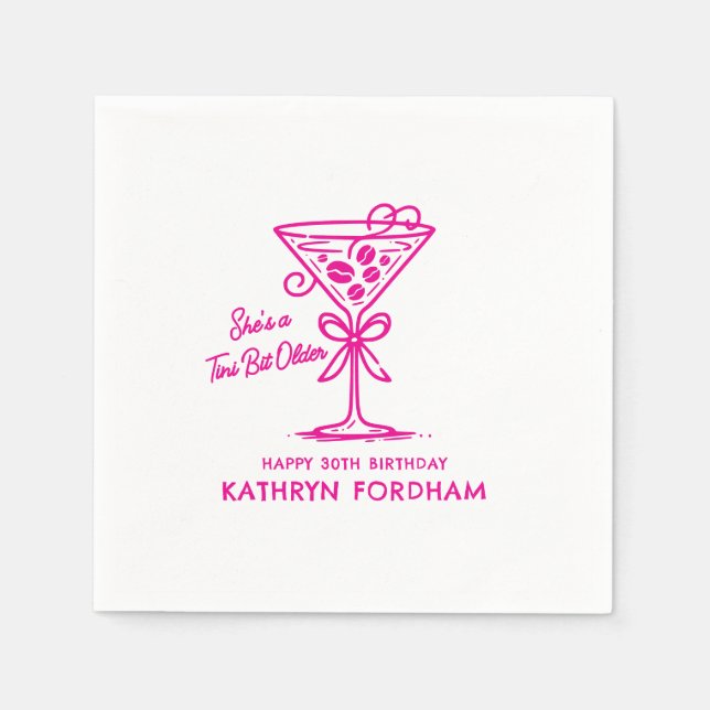 Personalised Napkins 30th Birthday Martini (Front)