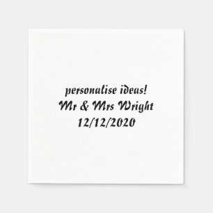 Personalised napkins. Add your own text Napkin