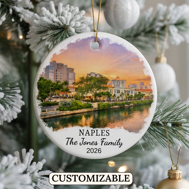Personalised Naples Ornament, Custom Florida State Ceramic Ornament (Creator Uploaded)