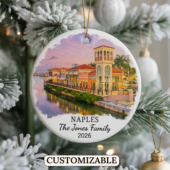 Personalised Naples Ornament, Custom Florida State Ceramic Ornament (Creator Uploaded)