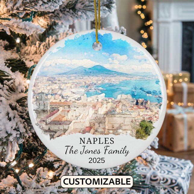 Personalised Naples Ornament, Italy Gift Ceramic Ornament (Creator Uploaded)
