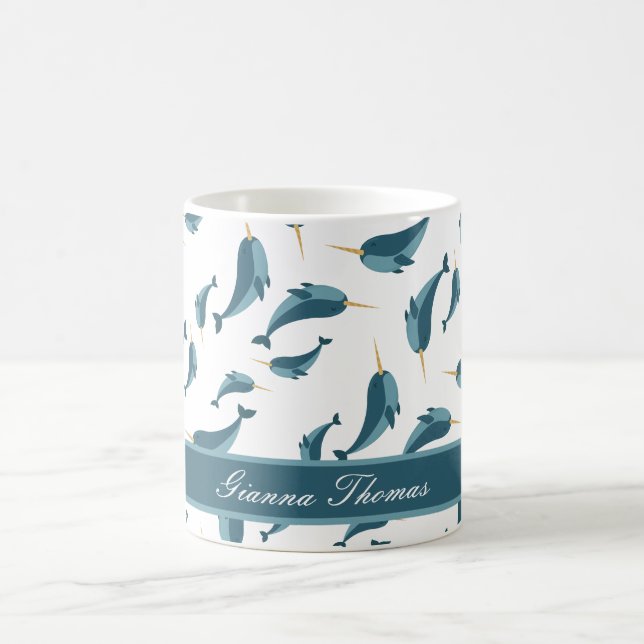 Personalised Narwhal Coffee Mug (Center)
