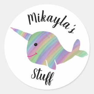 Personalised Narwhal "stuff" stickers
