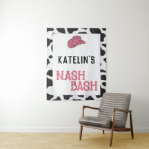 Personalised Nash Bash Cow Print Tapestry