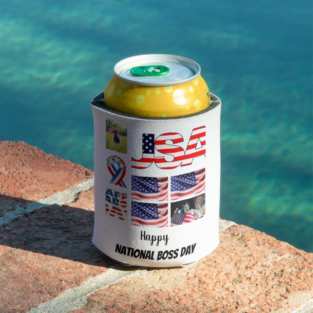 Personalised National Boss Day 8 Photo Collage   Can Cooler (In Situ Pool)