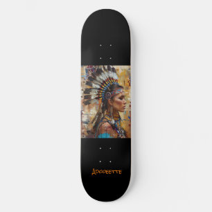 Personalised Native American Skateboard