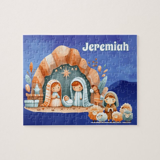 Personalised Nativity  Jigsaw Puzzle (Horizontal)