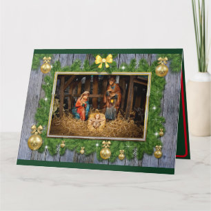 Personalised Nativity Scene Christmas Card