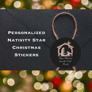 Personalised Nativity Star Christmas sticker