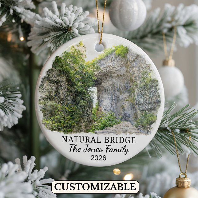 Personalised Natural Bridge Ornament, Virginia Ceramic Ornament (Creator Uploaded)