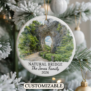 Personalised Natural Bridge Ornament, Virginia Ceramic Ornament