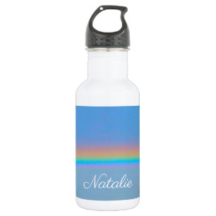 Personalised natural real rainbow 532 ml water bottle