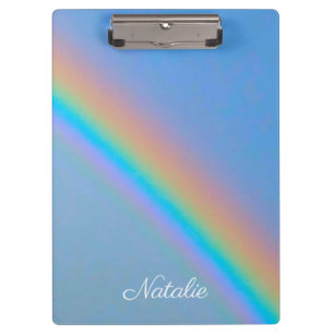 Personalised natural real rainbow clipboard