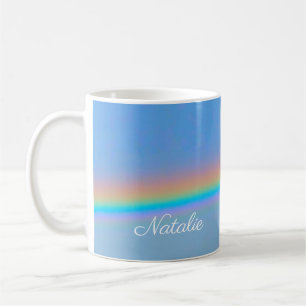 Personalised natural real rainbow coffee mug