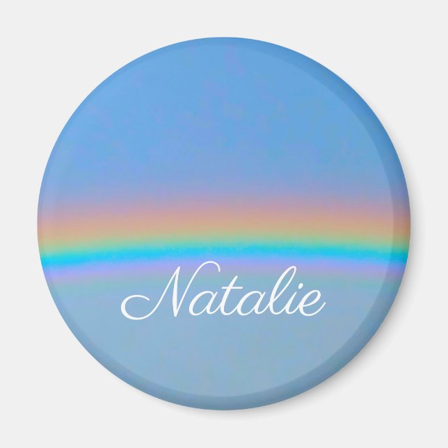 Personalised natural real rainbow magnet (Front)