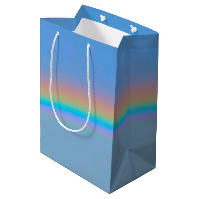 Personalised natural real rainbow medium gift bag (Back Angled)