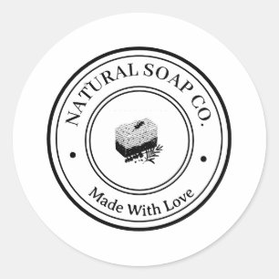 Personalised Natural Soap Logo Business Classic Round Sticker