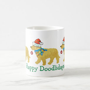 Personalised Naughty Christmas Goldendoodle Coffee Mug