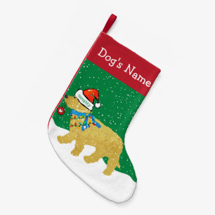 Personalised Naughty Christmas Goldendoodle Small Christmas Stocking