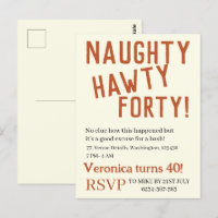 Personalised naughty hawty forty funny birthday