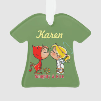 Personalised Naughty & Nice Devil Angel Ornament