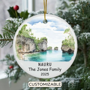 Personalised Nauru Ornament, Oceania Ceramic Ornament